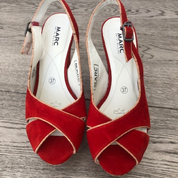 Marc Art of Walking Suede platform wedge sandals - Picture 3 of 4